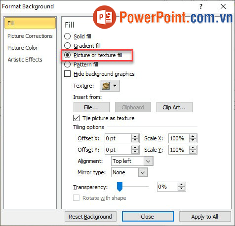 Cách chèn hình nền background vào powerpoint