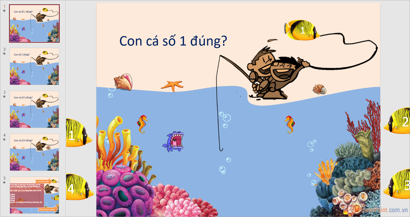 Trò chơi PowerPoint câu cá đại dương
