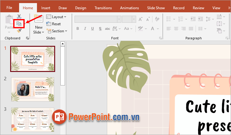 Cách copy slide trong PowerPoint sử dụng Copy & Paste