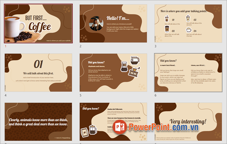 Mẫu PowerPoint miễn phí cực đẹp chủ đề coffee