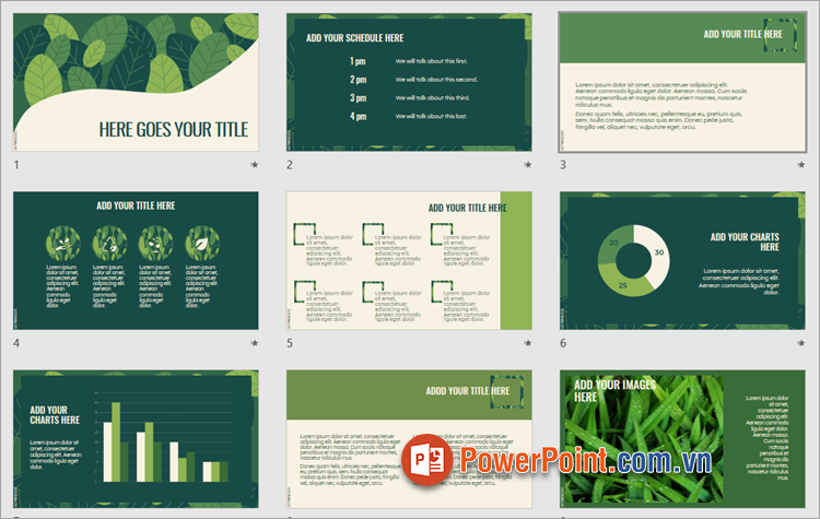 Mẫu PowerPoint miễn phí cực đẹp nền xanh lá