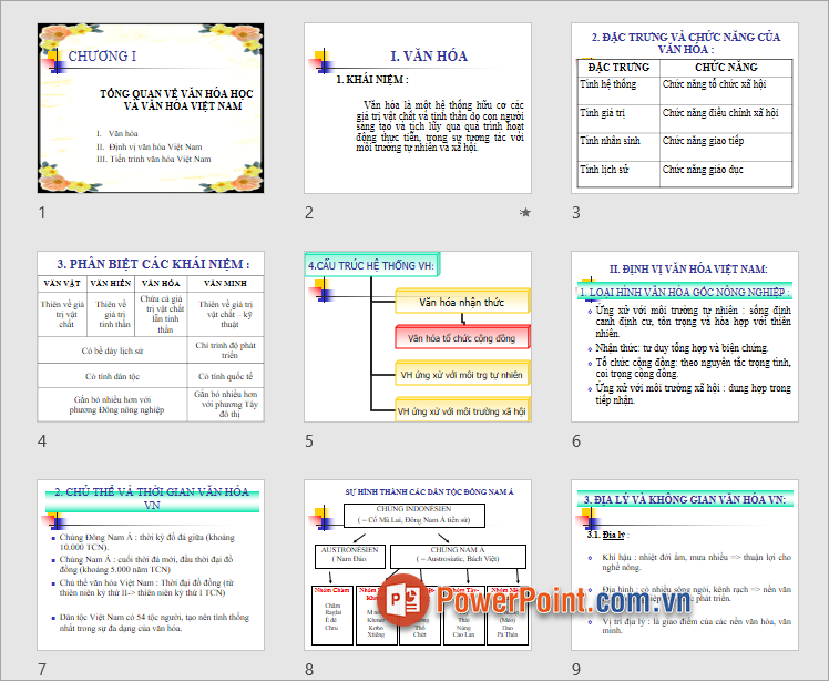 Mẫu PowerPoint về văn hóa Việt Nam - bài giảng cơ sở văn hóa Việt Nam