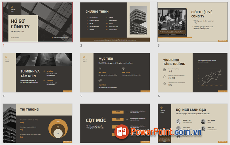 Bài thuyết trình bằng PowerPoint hay về hồ sơ công ty