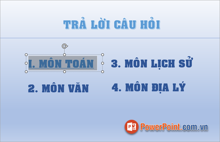 Bạn đã chèn Hyperlink cho đối tượng