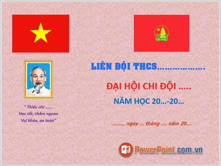 Mẫu maket hội nghị PowerPoint đại hội chi đội