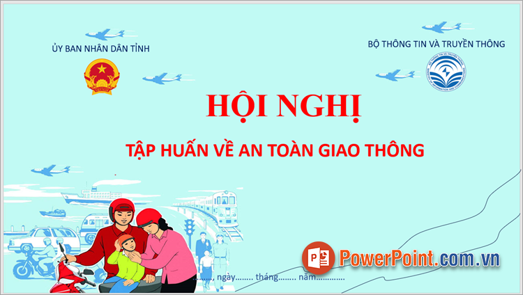 Mẫu maket hội nghị PowerPoint về an toàn giao thông