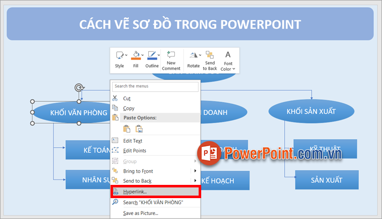 Thêm các liên kết hoặc tạo tương tác giữa các hình bằng cách sử dụng Hyperlink hoặc Action