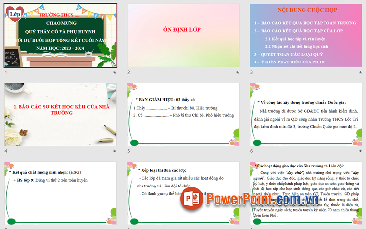 Mẫu PowerPoint họp phụ huynh cuối năm đẹp Mẫu PowerPoint họp phụ huynh cuối năm đẹp