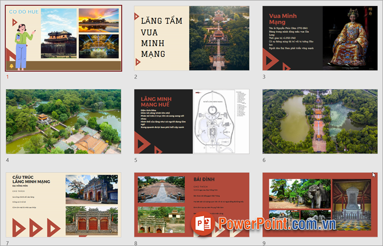 Mẫu PowerPoint về danh lam thắng cảnh Lăng Minh Mạng Huế