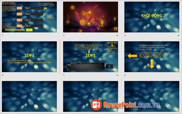 Trò chơi đường lên đỉnh Olympia bằng PowerPoint bản mẫu