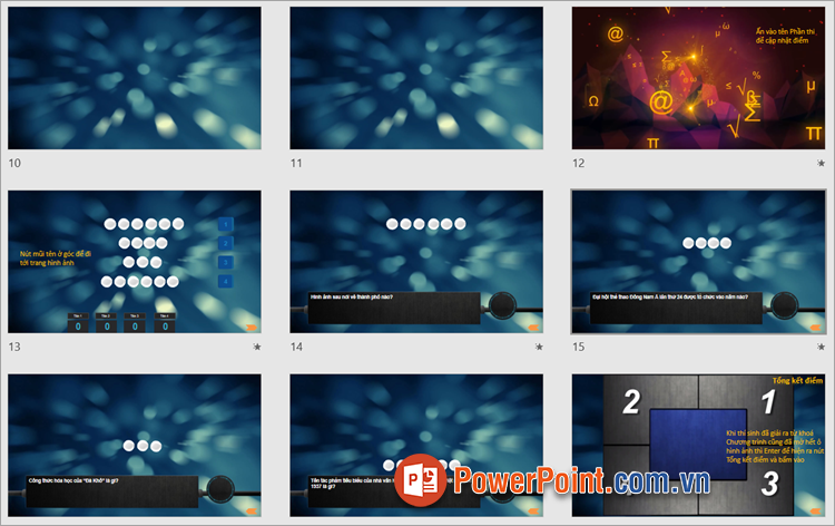 Trò chơi đường lên đỉnh Olympia bằng PowerPoint theo mẫu