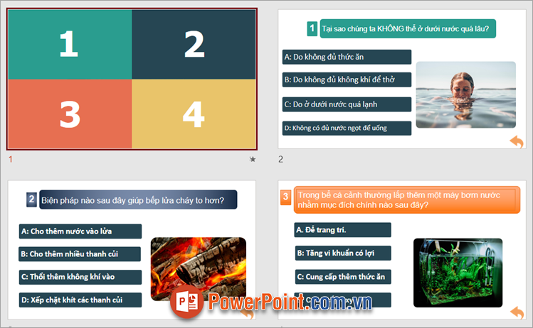 Trò chơi lật mảnh ghép trong PowerPoint đơn giản