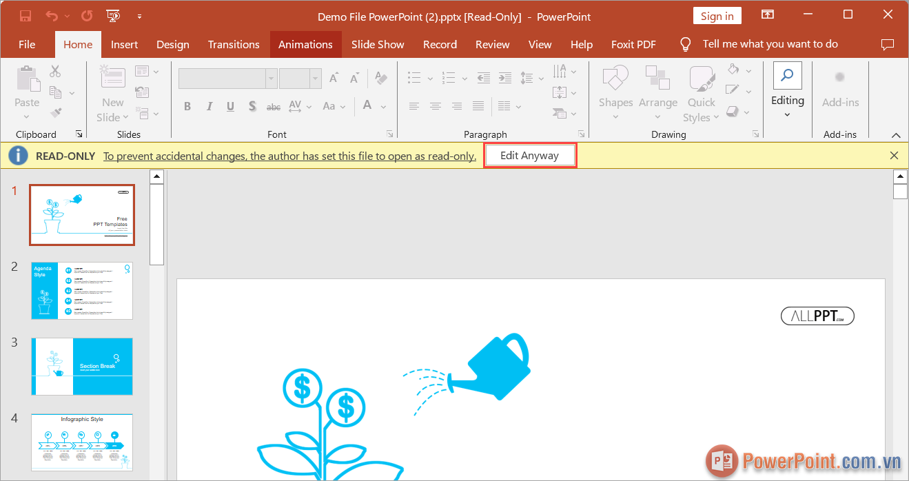 Cách sửa lỗi file PowerPoint không thể chỉnh sửa do ở chế độ đọc