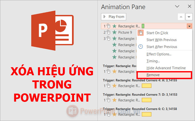 Cách xóa hiệu ứng trong PowerPoint Cách xóa hiệu ứng trong PowerPoint