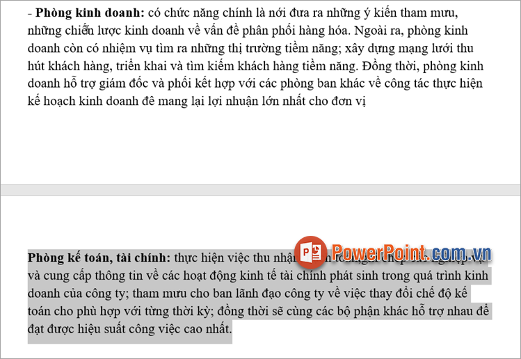 Chọn (bôi đen) phần dữ liệu bạn muốn chèn vào PowerPoint