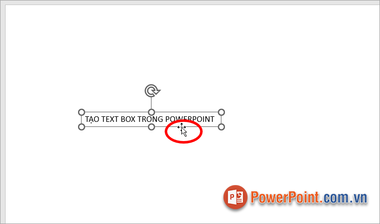 Nhấn chọn và kéo để di chuyển text box đến vị trí bạn muốn