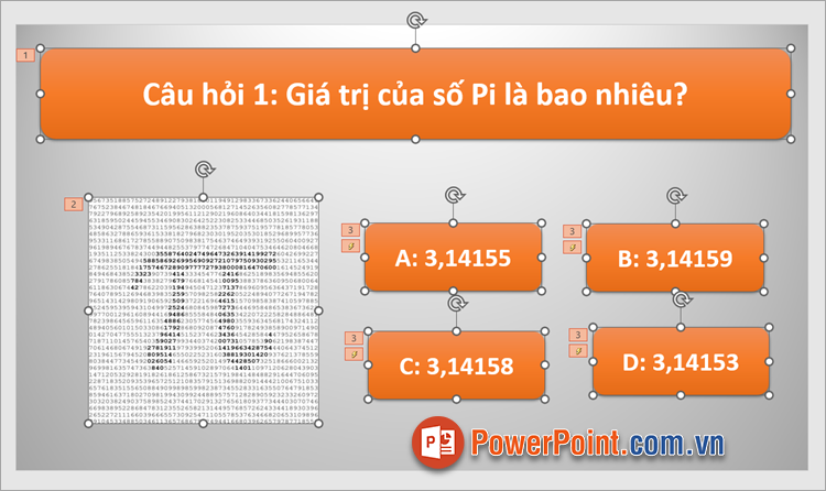 Nhấn tổ hợp Ctrl + A để chọn nhanh tất cả các đối tượng trên slide