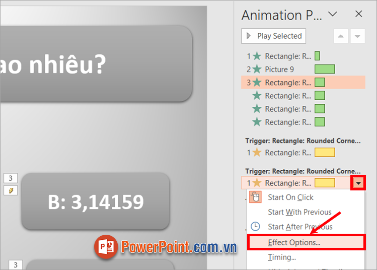 Thêm âm thanh cho câu trả lời sai