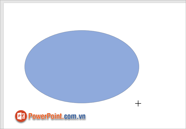 Xuất hiện con trỏ chuột hình dấu + bạn vẽ hình shape vào slide