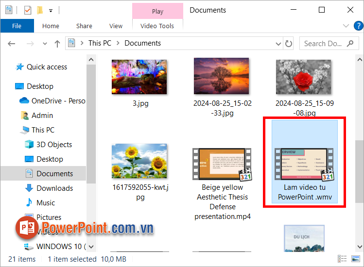 Bạn đã nhanh chóng làm video từ PowerPoint với tính năng Save As