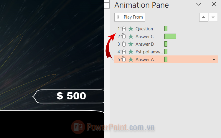 Cách thay đổi thứ tự hiệu ứng trong PowerPoint