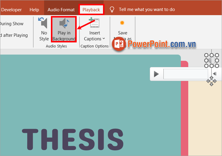 Chọn Play back - Play in Background