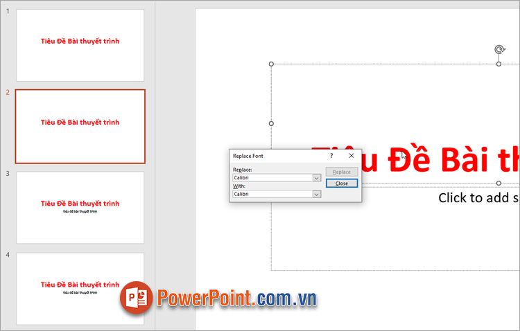Đã thực hiện xong cách sửa lỗi font chữ trong PowerPoint Đã thực hiện xong cách sửa lỗi font chữ trong PowerPoint