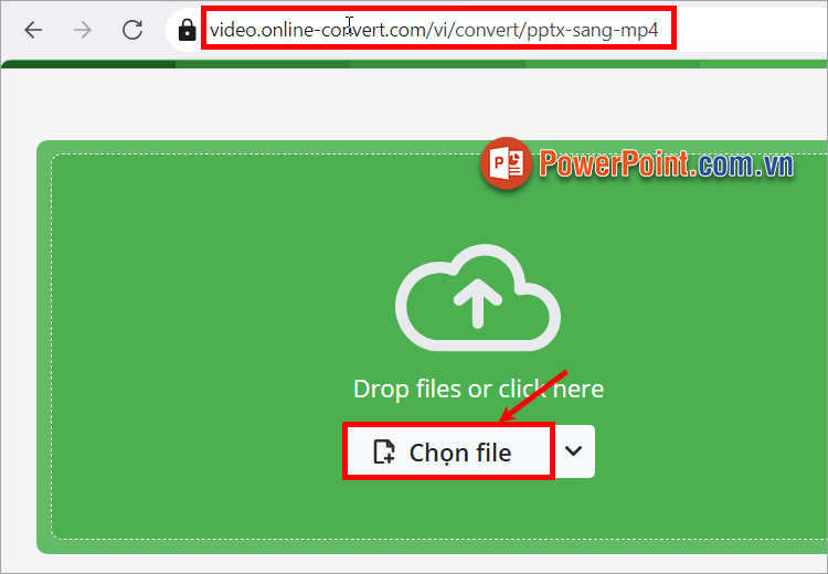 Đầu tiên bạn truy cập vào Online-Convert.com, trên giao diện bạn nhấn chọn Chọn File