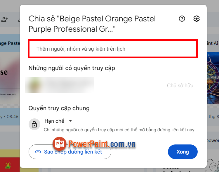 Nhập địa chỉ email người bạn muốn gửi đến họ