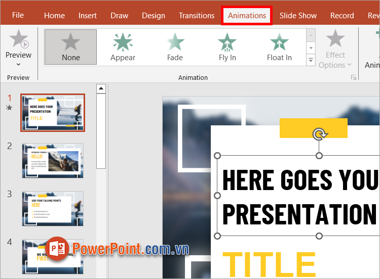 Sử dụng hiệu ứng cho đối tượng đẹp