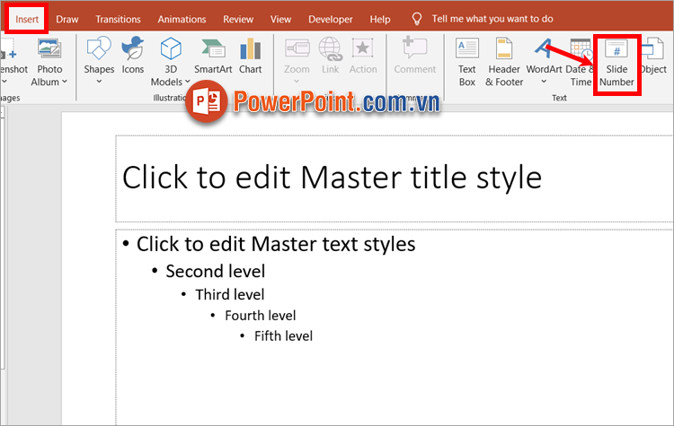 Tiếp theo bạn chọn Insert - Slide Number Tiếp theo bạn chọn Insert - Slide Number