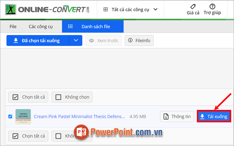 Tiếp theo bạn chọn Tải xuống để tải video về máy của bạn