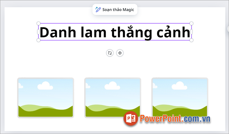 Xuất hiện ô văn bản trong slide, bạn nhập nội dung vào ô văn bản phù hợp