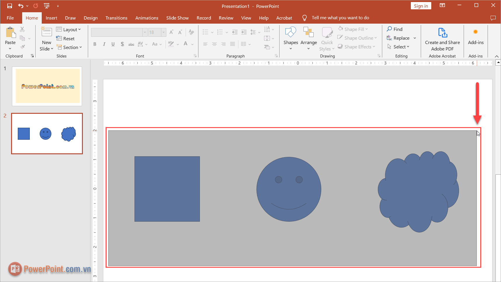 Cách chọn nhiều đối tượng trong PowerPoint bằng chuột