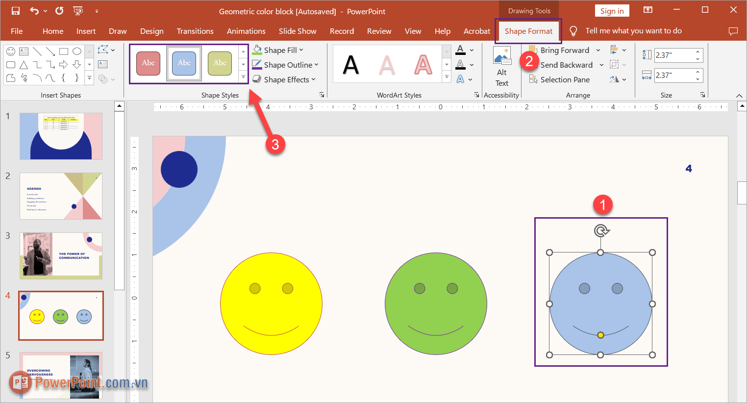 Cách đổi màu cho đối tượng trong PowerPoint
