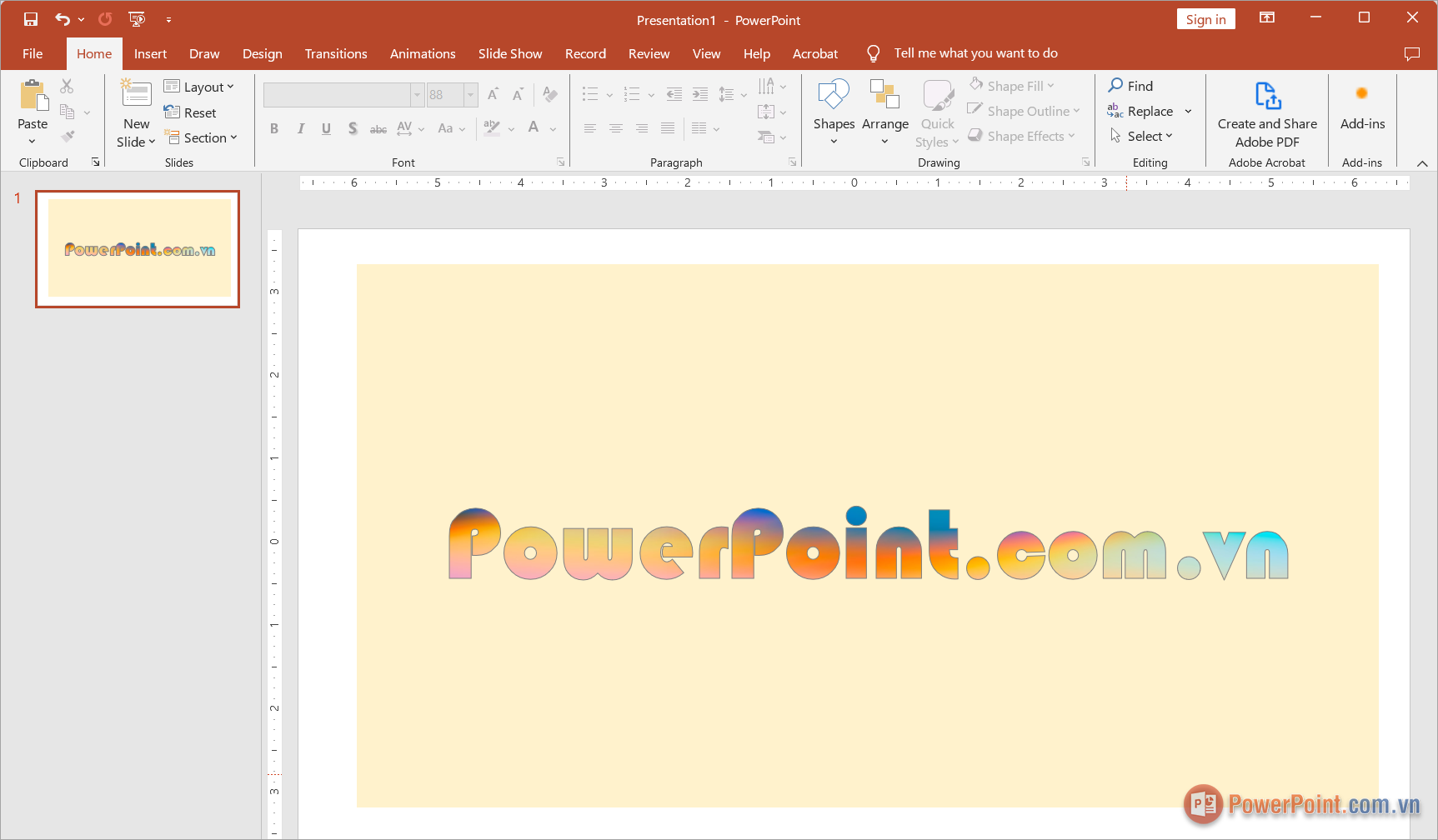 Hoàn tất việc chèn ảnh vào chữ, lồng ảnh vào chữ trong PowerPoint trên máy tính Hoàn tất việc chèn ảnh vào chữ, lồng ảnh vào chữ trong PowerPoint trên máy tính