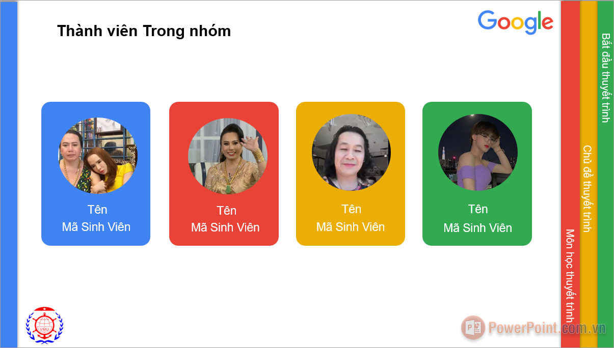 Mẫu Slide giới thiệu thành viên nhóm trên PowerPoint