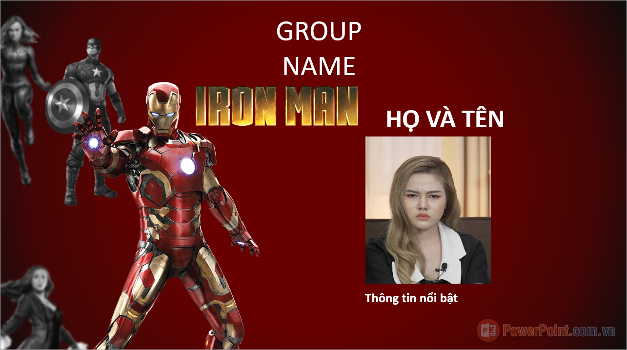 Mẫu Slide giới thiệu thành viên tham gia thuyết trình PowerPoint