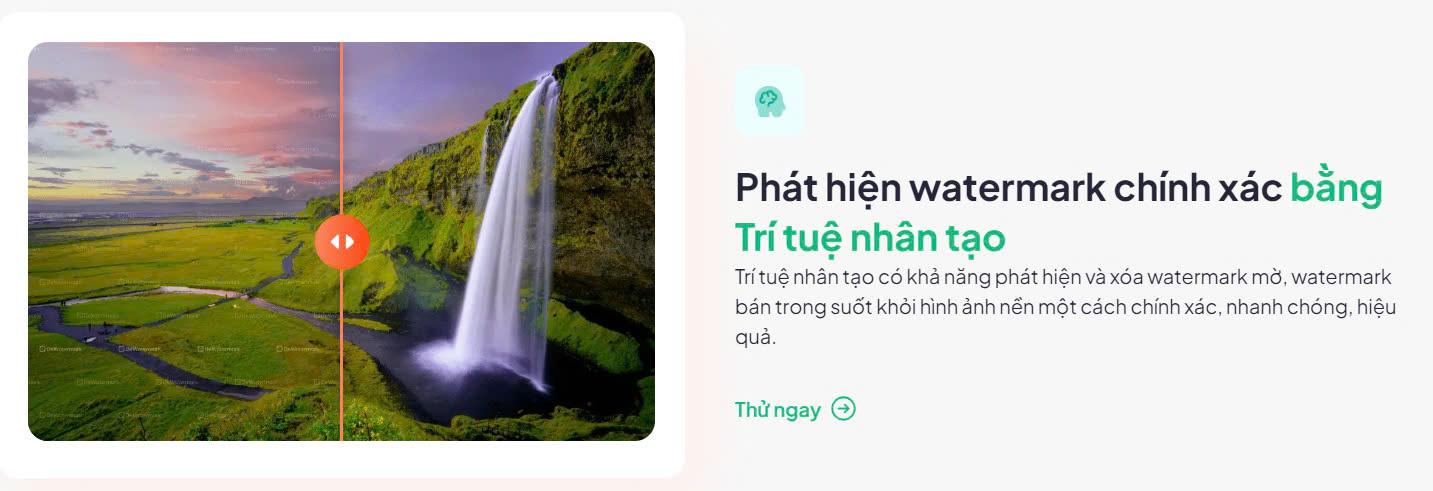 AI chuyên xử lí hình ảnh của Dewatermark có thể xử lý mọi dạng watermark