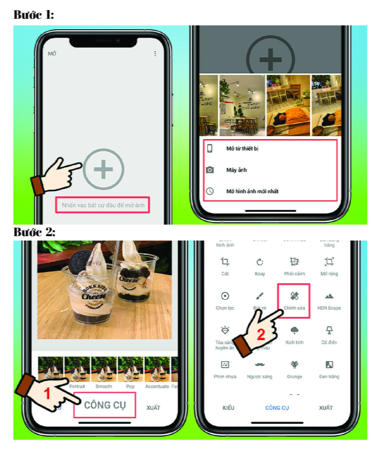 Sử dụng công cụ Healing để xóa watermark trên ảnh