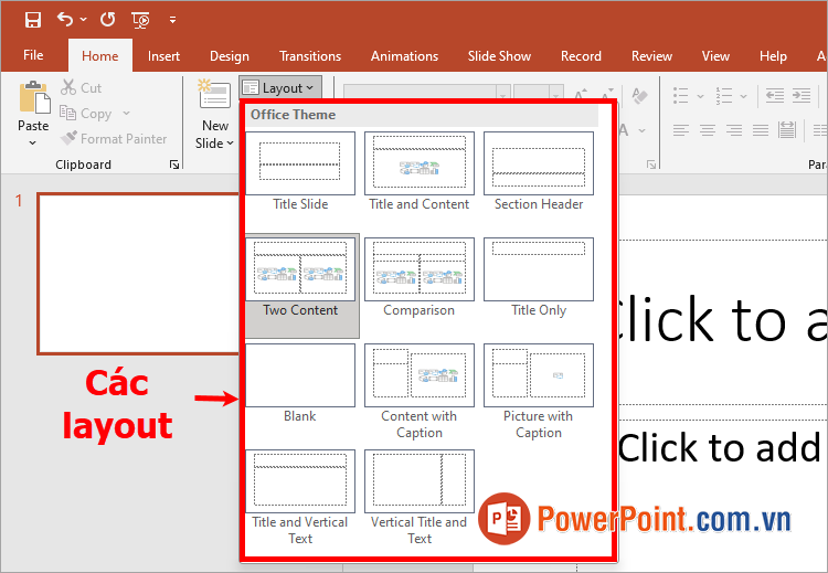Placeholder trong PowerPoint là gì