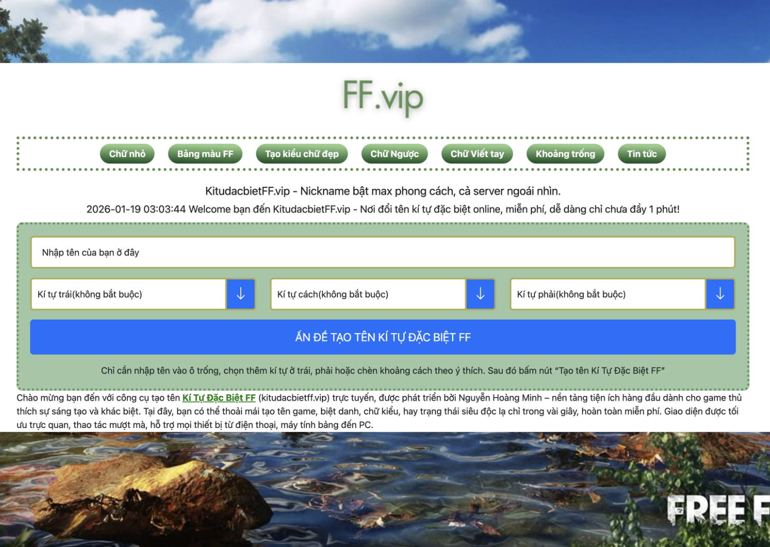 [2026] Cách tạo tên FF có kí tự đặc biệt đẹp, không lỗi