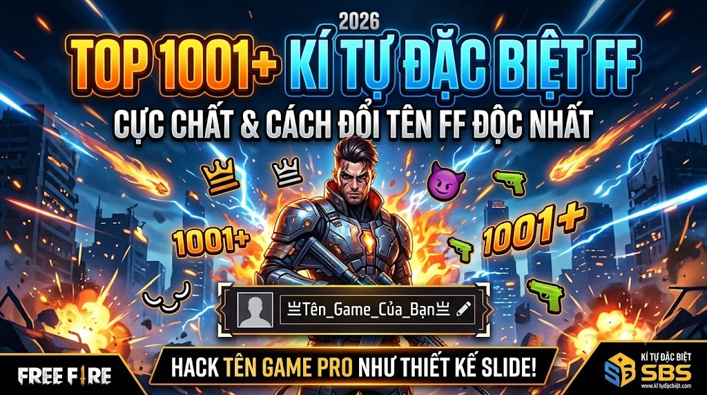 Top 1001 kí tự đặc biệt FF cực chất và cách đổi tên Free Fire độc nhất