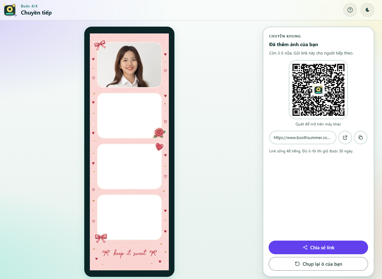 Gửi link vào nhóm chat Gửi link vào nhóm chat