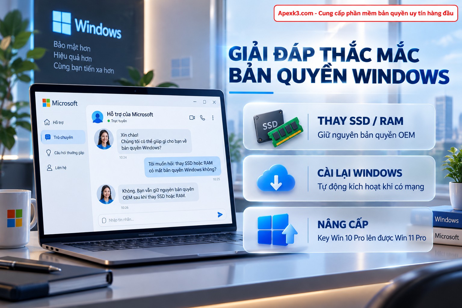 Giải đáp thắc mắc bản quyền Windows